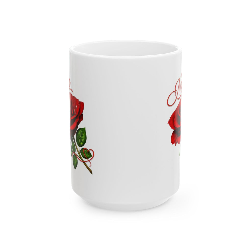 Nora – A Name That Feels Like Grace | Signature Rose White Mug – Personalized Elegant Gift