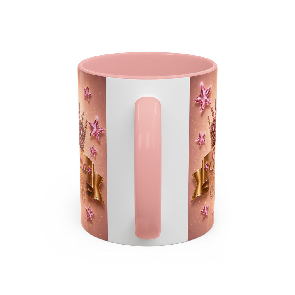 The Pink Crown of Destiny™ | Sandra Personalized Luxury Pink Accent Mug
