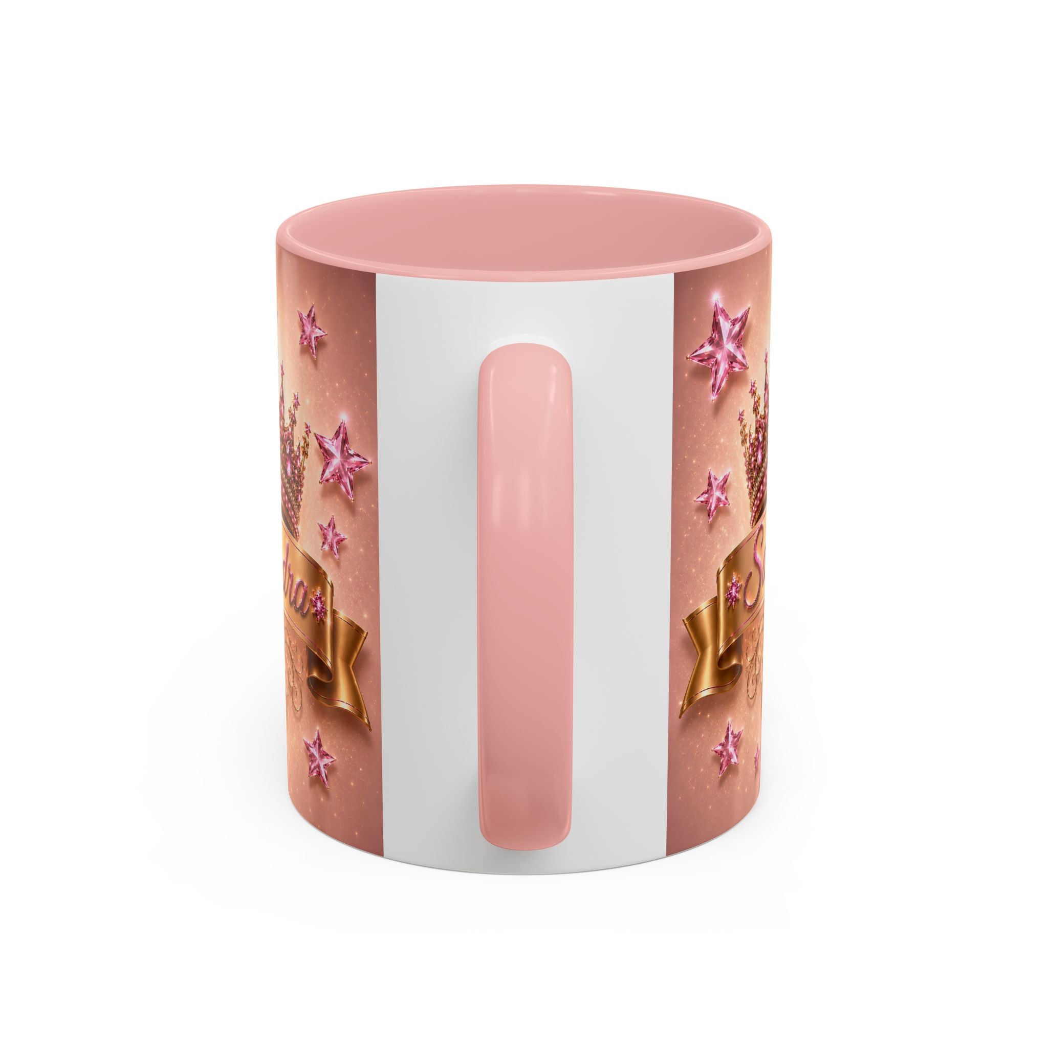 The Pink Crown of Destiny™ | Sandra Personalized Luxury Pink Accent Mug