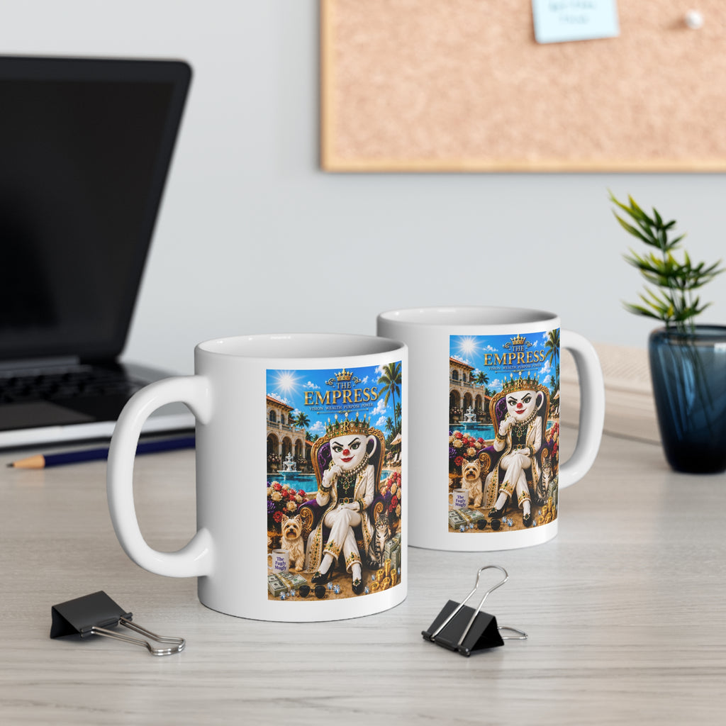 The Empress™ Luxury White Coffee Mug – Vision • Wealth • Purpose • Power