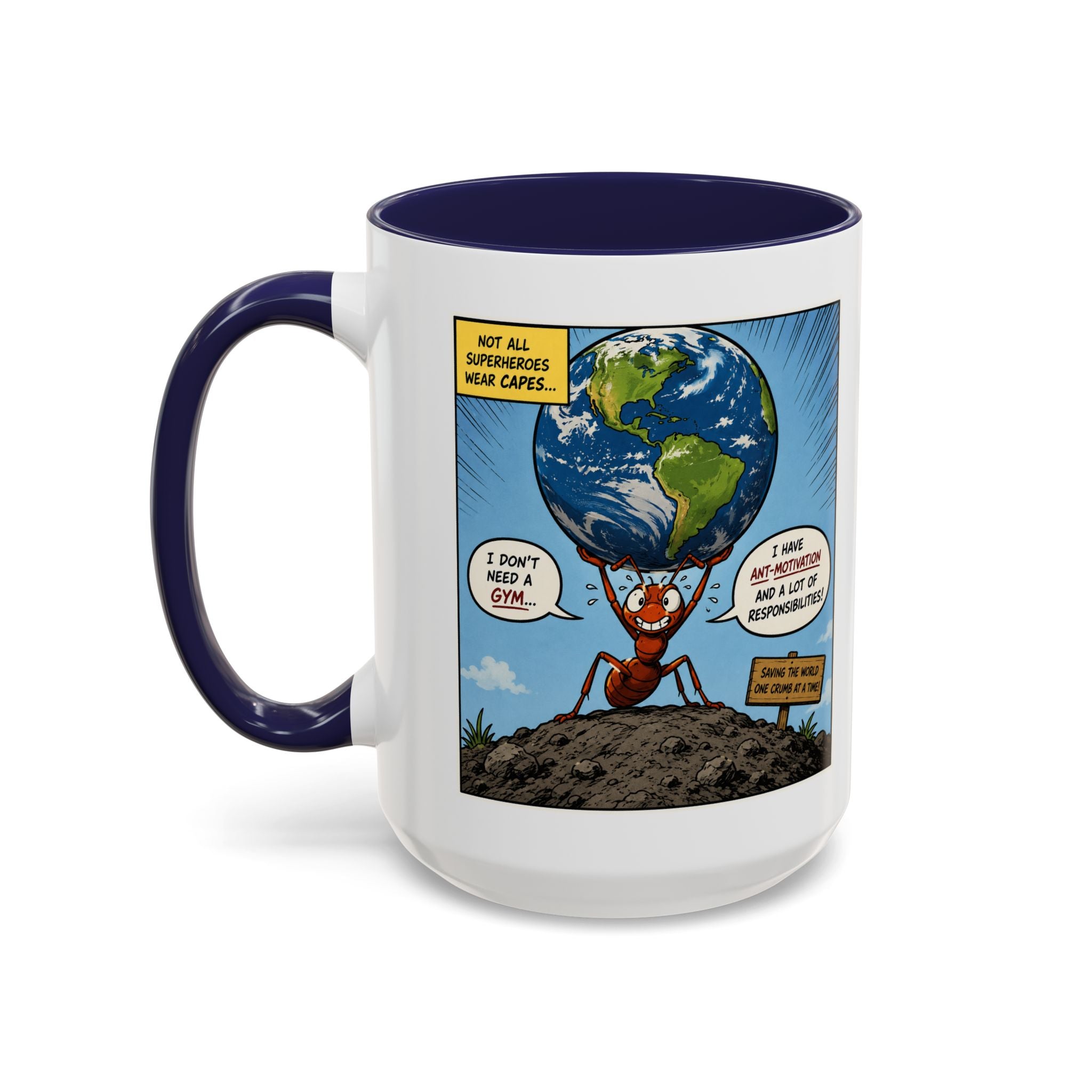 Ant-Motivation Comic Mug – Inspirational Coffee Mug | Funny Luxury Motivation Mug