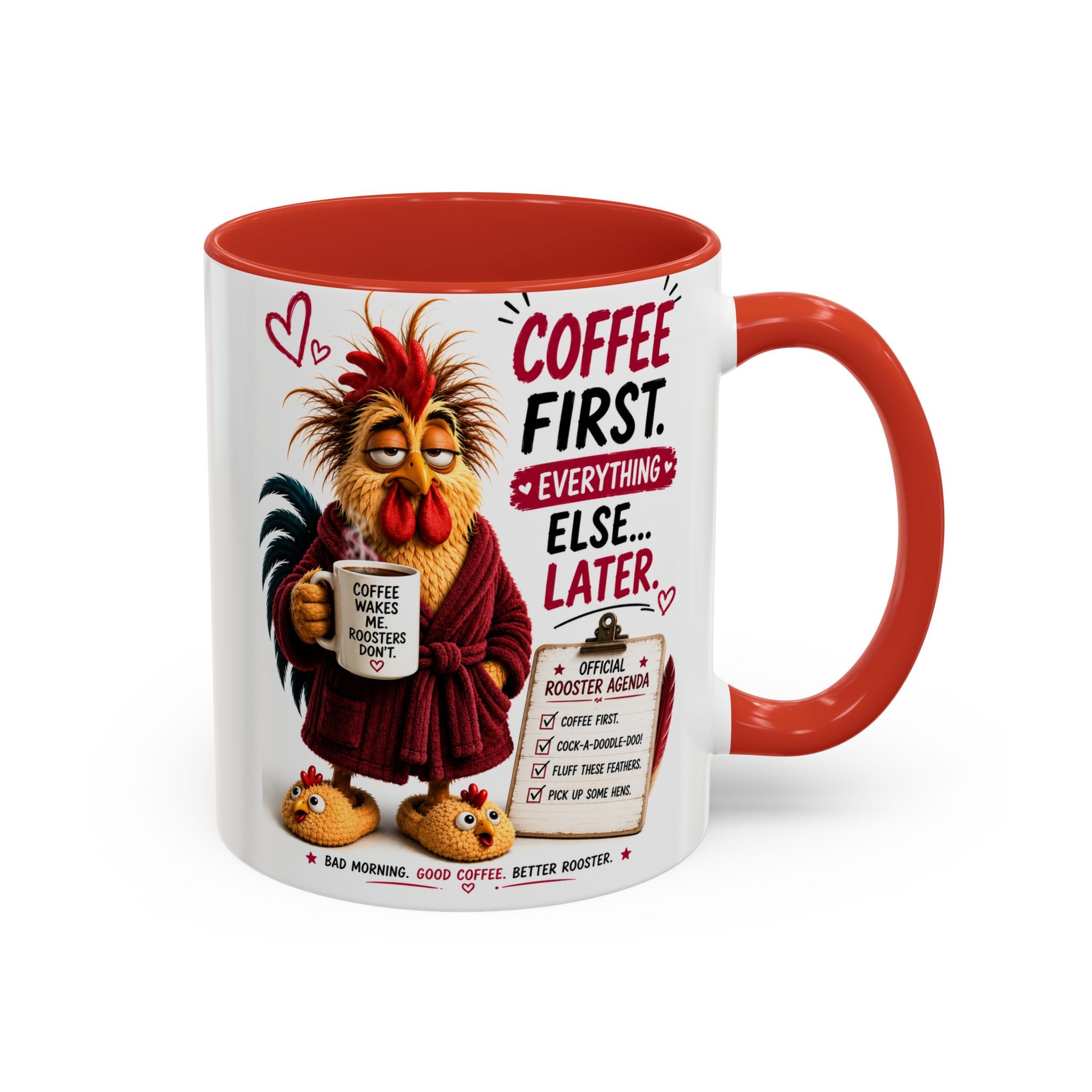 Coffee First. Everything Else… Later.™ | Luxury Rooster Coffee Mug | Funny Farmhouse Morning Gift | Cozy Coffee Lover Ceramic Mug