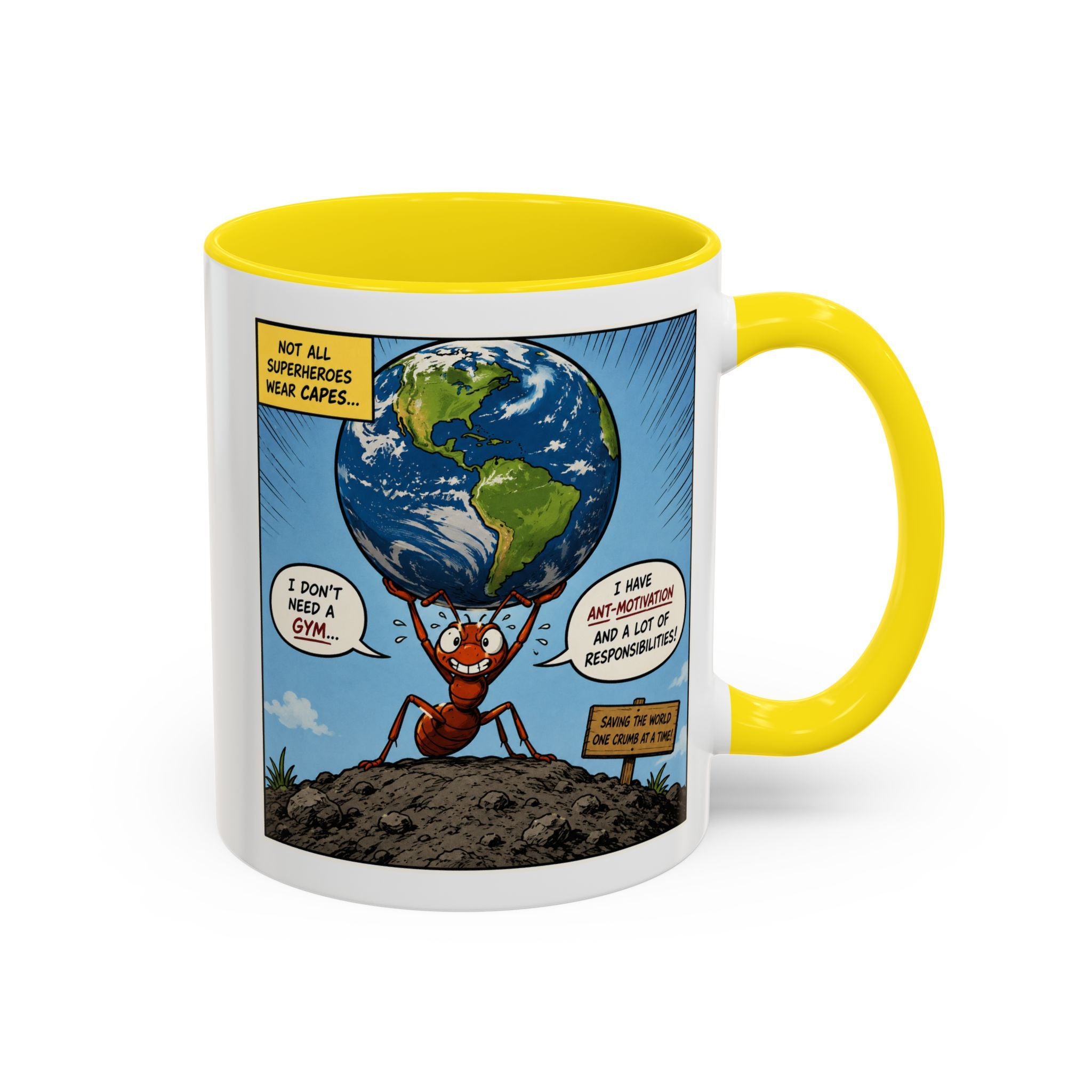 Ant-Motivation Comic Mug – Inspirational Coffee Mug | Funny Luxury Motivation Mug