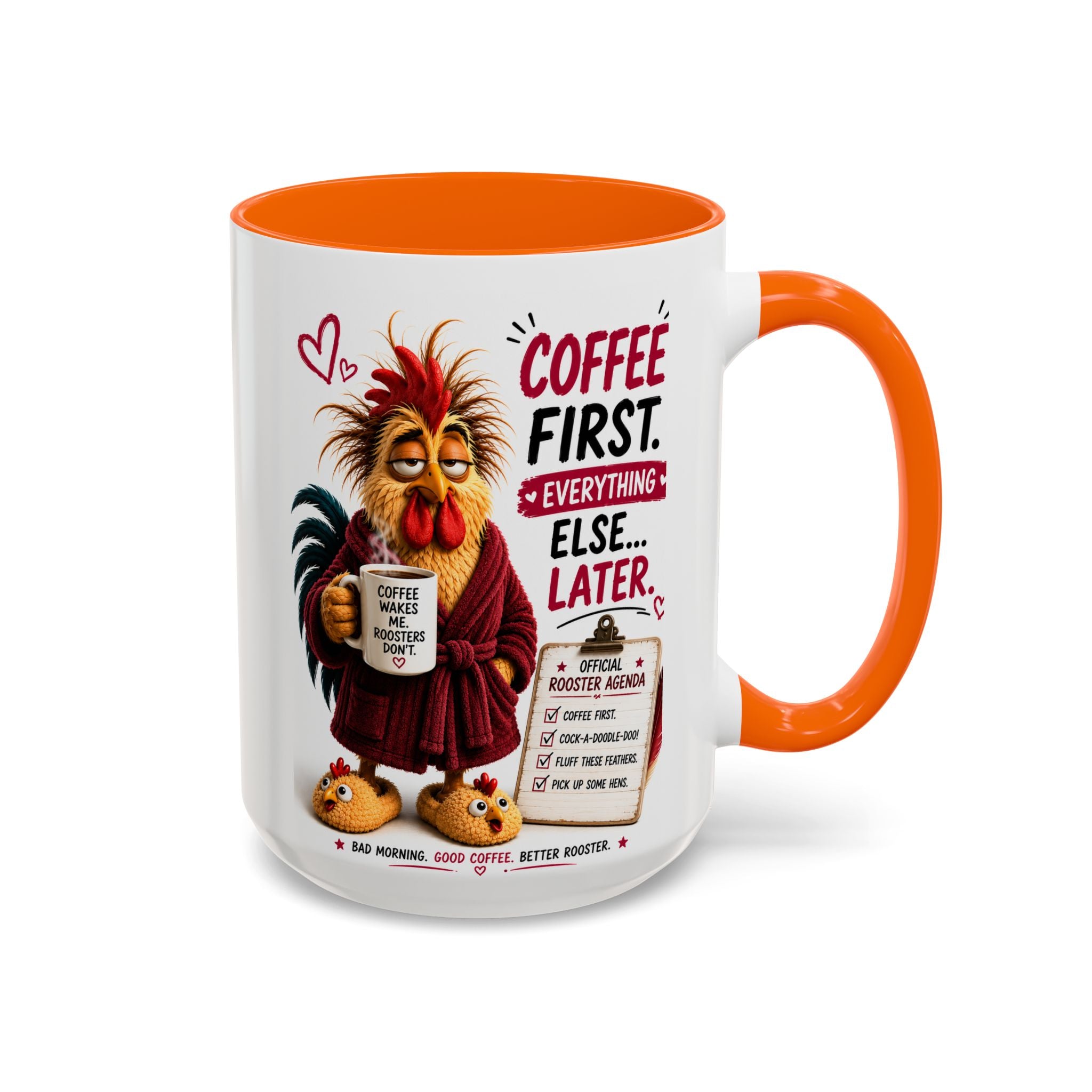 Coffee First. Everything Else… Later.™ | Luxury Rooster Coffee Mug | Funny Farmhouse Morning Gift | Cozy Coffee Lover Ceramic Mug
