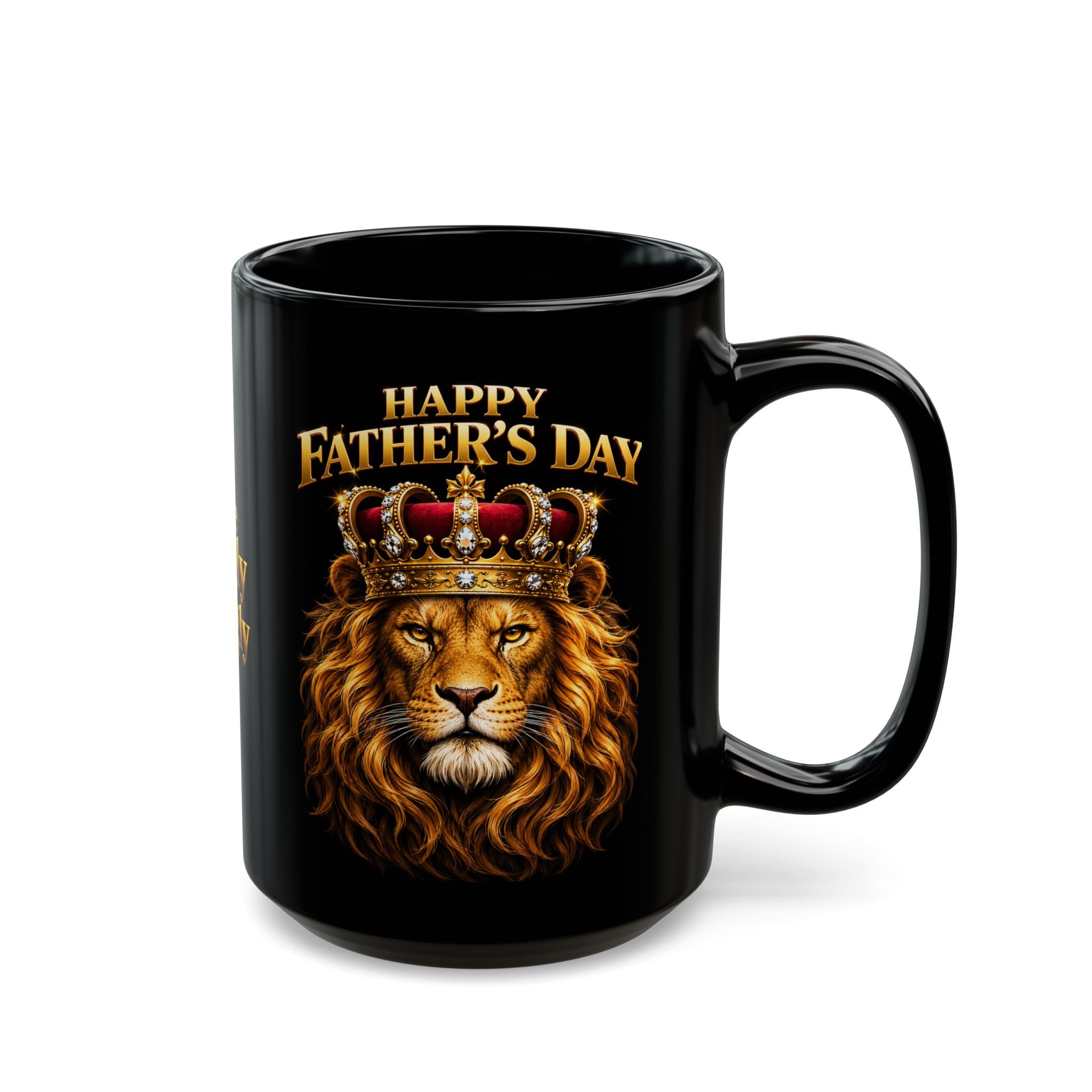 The King™ Luxury Father’s Day Black Mug – Royal Lion Crown Coffee Mug • Strength • Leadership • Legacy • Premium Gift for Dad