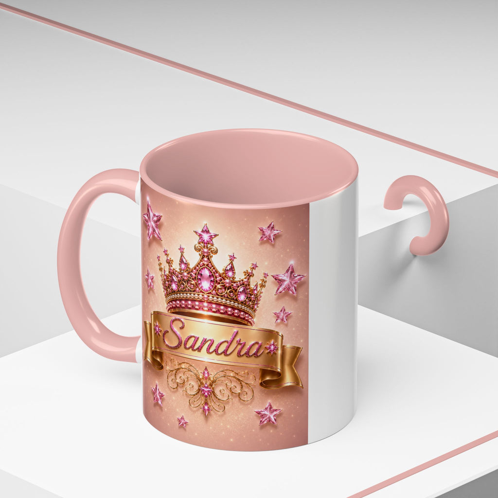 The Pink Crown of Destiny™ | Sandra Personalized Luxury Pink Accent Mug