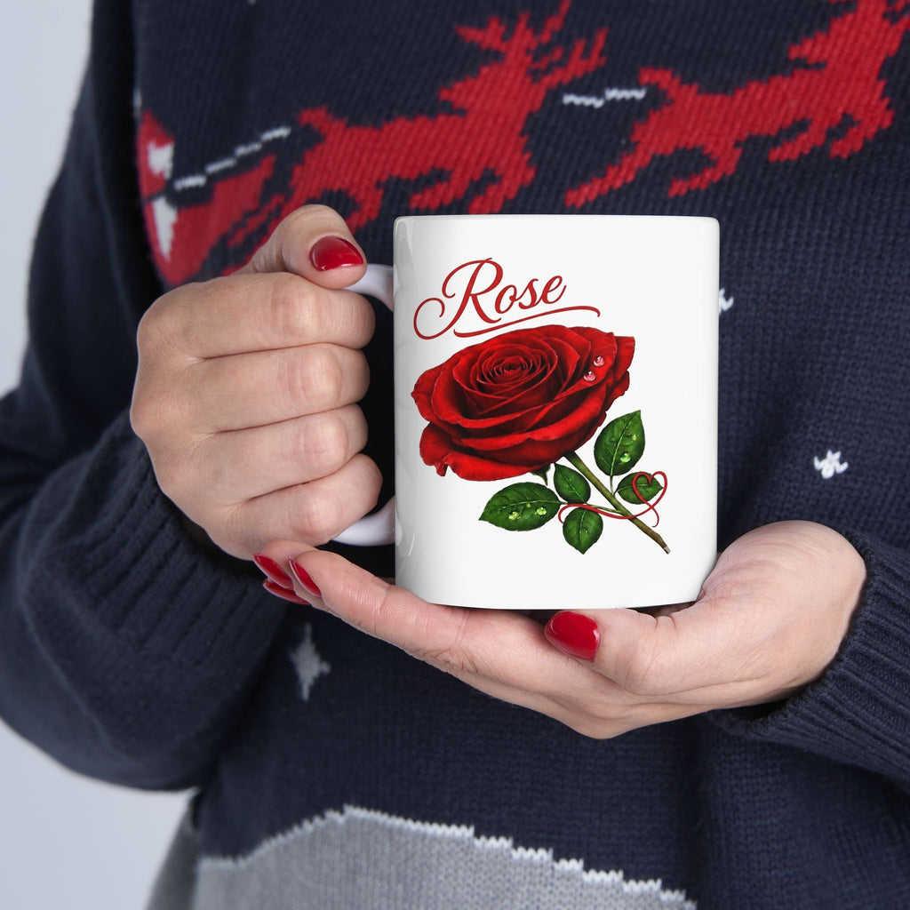 Rose – A Timeless Bloom of Love, Beauty & Grace | Luxury Floral Coffee Mug | The Fugly Mugly™