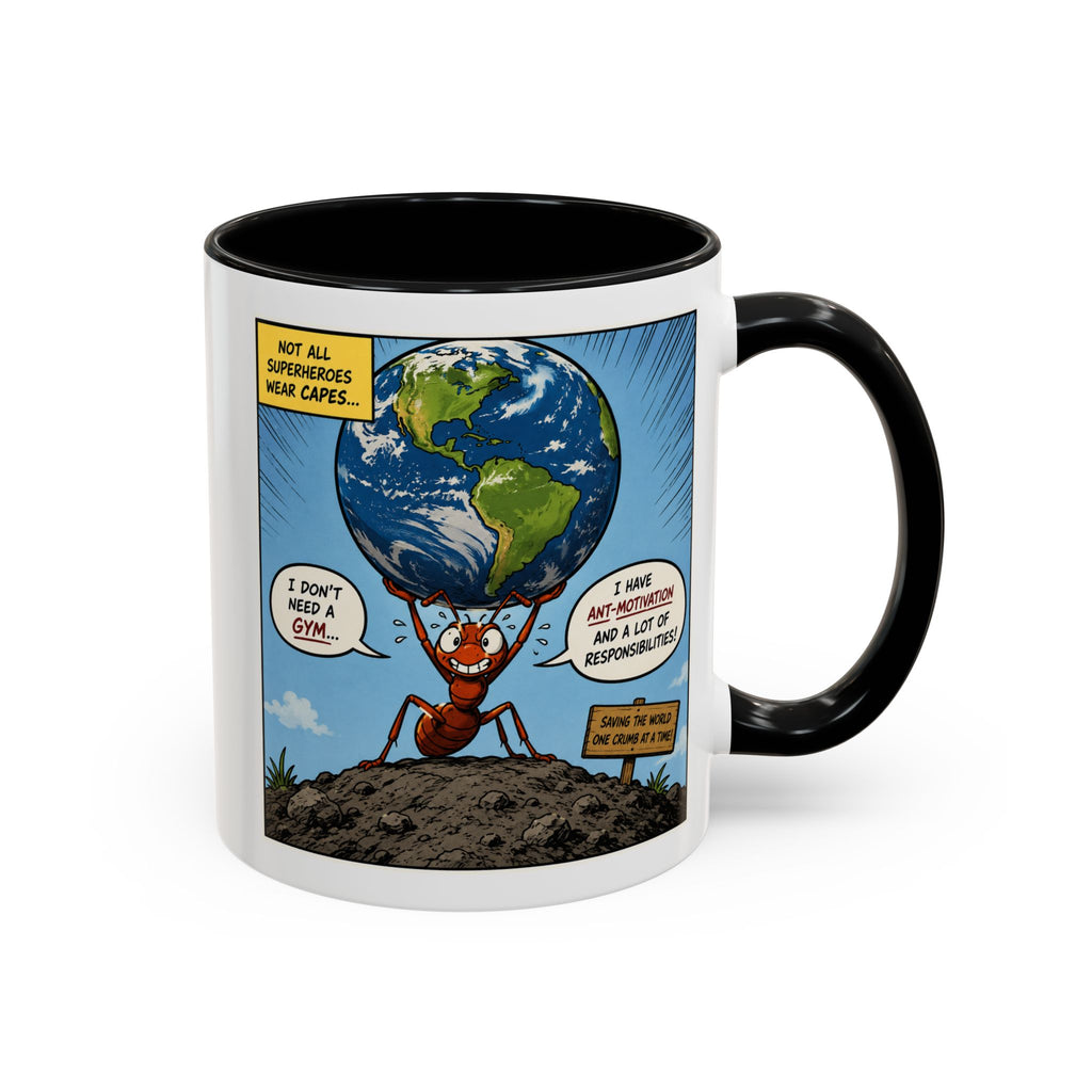 Ant-Motivation Comic Mug – Inspirational Coffee Mug | Funny Luxury Motivation Mug