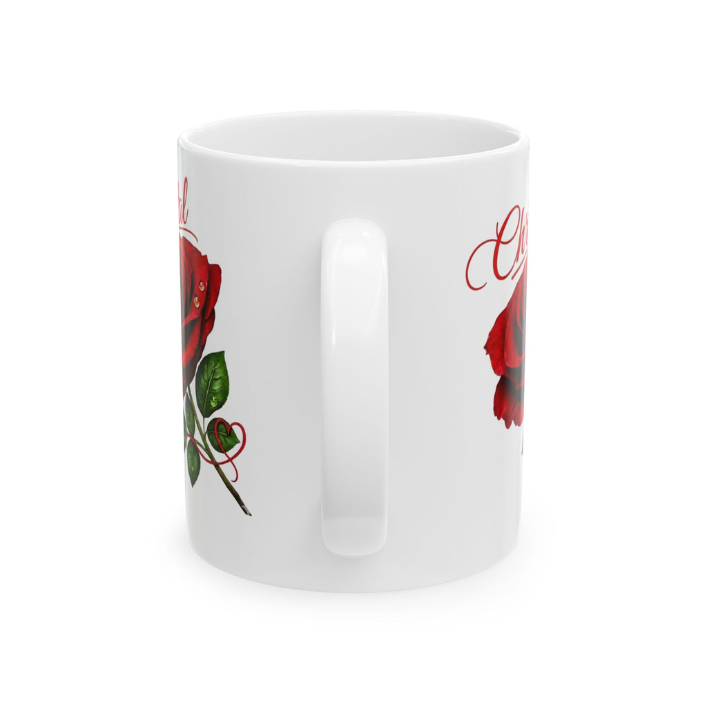 Christal – A Name That Stands Strong | Signature Rose White Mug – Elegant Personalized Gift