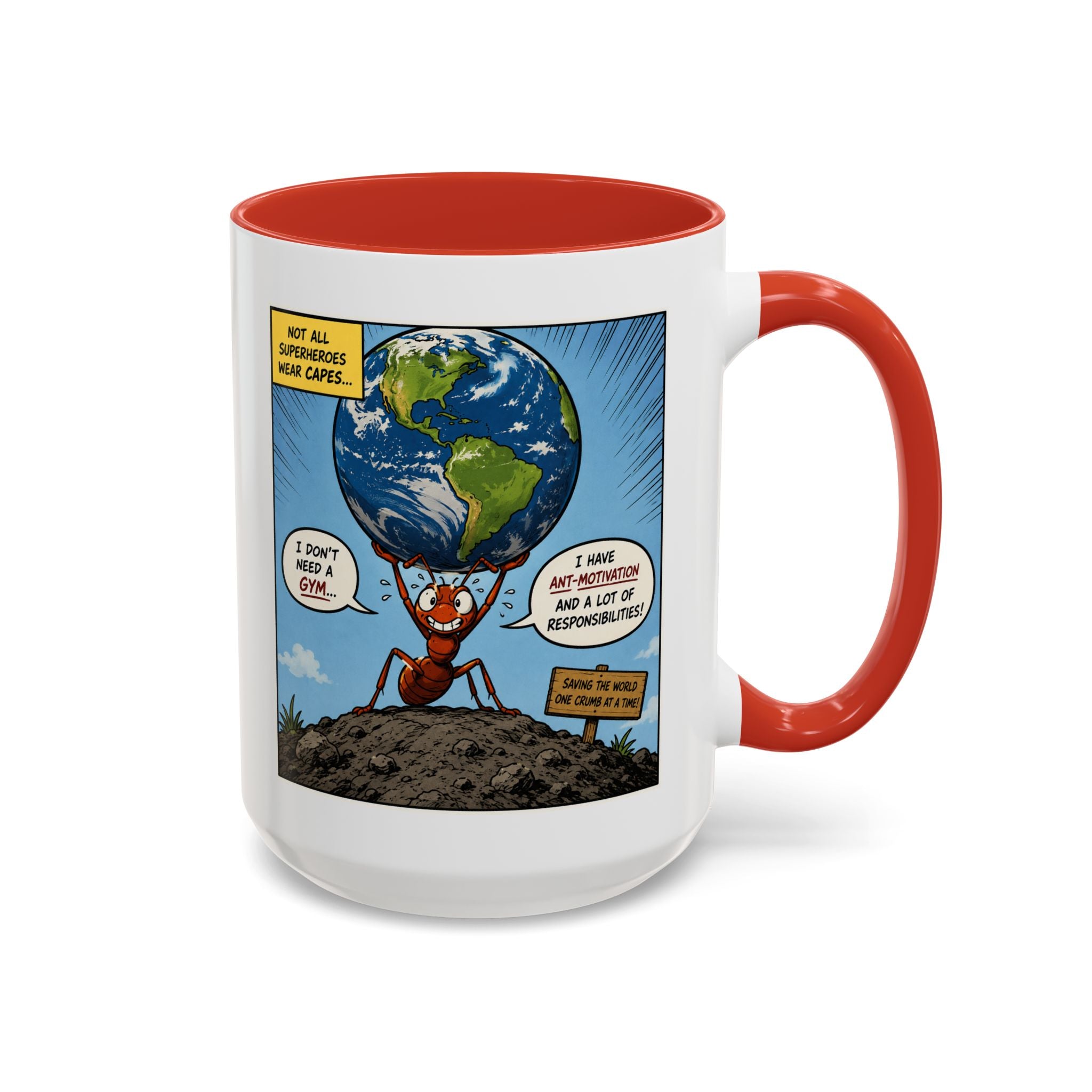 Ant-Motivation Comic Mug – Inspirational Coffee Mug | Funny Luxury Motivation Mug