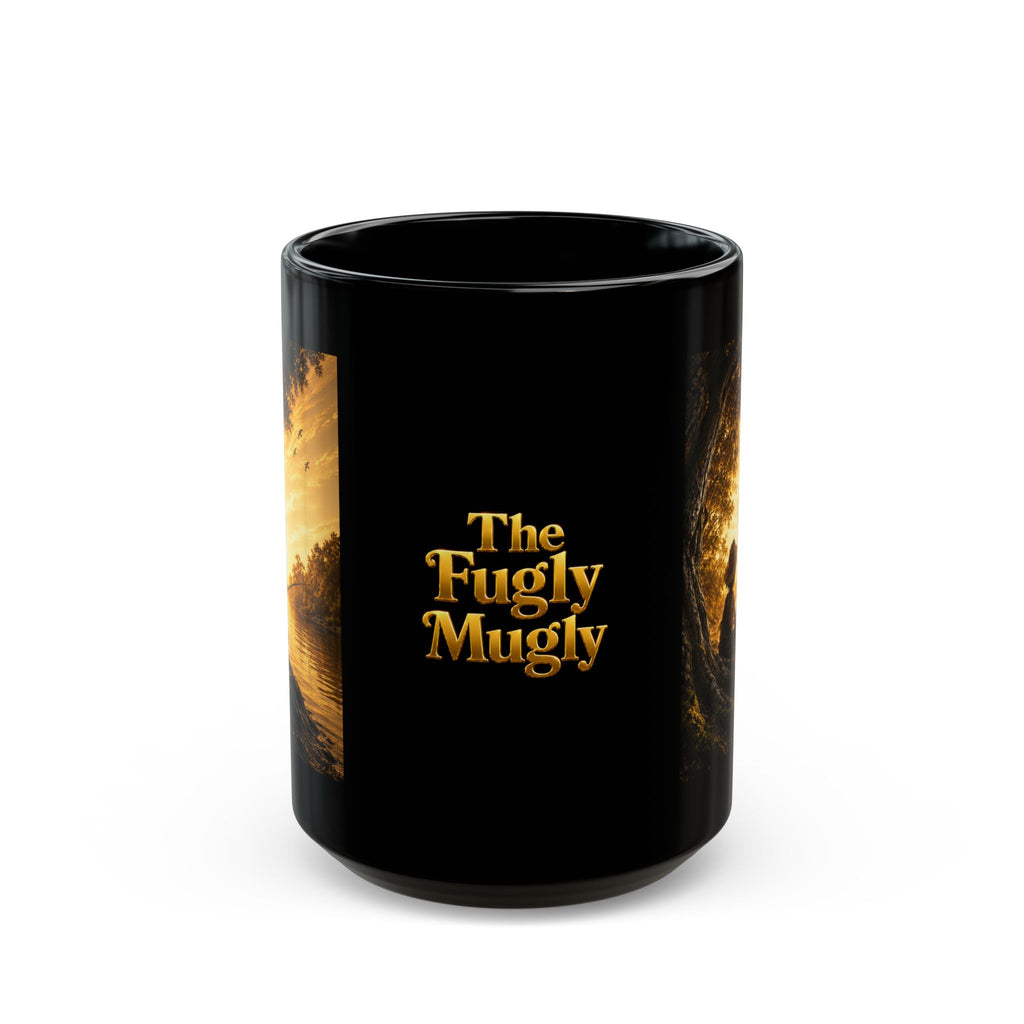 Golden Horizon™ Luxury Black Coffee Mug — Reflection • Peace • Timeless Ambition